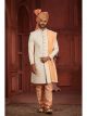 Cream and Peach Wedding Sherwani