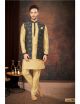 Navy Blue Mercury Jacquard Modi Jacket 3 Pcs Set