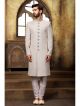 Grey designer nawabi indo western sherwani