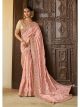 Baby Pink Viscose Tissue  Wedding Saree