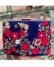 Navy Blue Hand Embroidered Clutch 