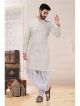 Cream Kurta Set With Peshawari