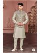 Pista Green Designer Kurta Pajama Jacket Set