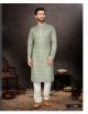 Green jacquard Kurta With Pant