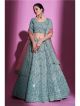 Firozi Gota Silk Wedding Lehenga