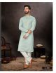 Sky Blue jacquard Kurta With Pant
