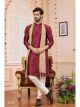Wine Art Silk Kurta Pajama