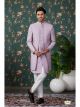 Light Purple Art Silk 3 Pcs Attached Indo