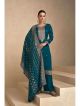 Teal fancy palazzo salwar kameez