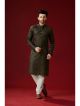 Brown Designer Printed Kurta Pajama
