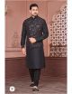 Black Designer Kurta Pajama Jacket Set