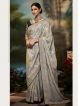 Grey fancy saree with embroidery work