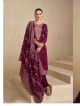Wine fancy palazzo salwar kameez