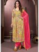 Yellow Rayon Alia Cut Suit