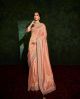 Peach Designer Shimmer Silk Saree