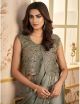 Olive Grey Satin Organza Saree