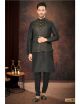 Black Digital Jacquard Modi Jacket 3 Pcs Set