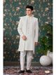 Cream Art Silk 3 Pcs Indo Western