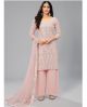 Baby Pink Georgette Palazzo Suit