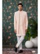 Peach Art Silk 3 Pcs Indo Western