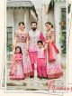 Grey and Pink Family Matching Dress Set