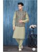 Green Designer Kurta Pajama Jacket Set