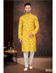 Yellow Cotton Printed Kurta Pajama