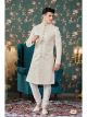 Cream Art Silk Sherwani