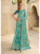 Sea Green Jacquard Silk Saree
