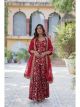 Maroon Viscose Georgette Jacquard Garara Suit