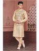 Yellow & Multi Colour Emb Kurta Pajama with Nehru Jacket