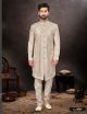 Rose Pink BlackBerry Jacquard Indo-Western For Men