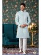 Pista Green Art Silk Sherwani