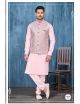 Light Pink Designer Kurta Pajama Jacket Set