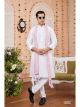 Off White Art Silk Kurta Pajama