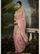 baby Pink fancy saree with embroidery work
