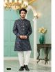Navy Blue Indo-Western With Aligadhi Pant