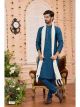 Blue Art Banarasi Silk Kurta Pajama