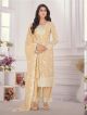 Yellow Chinon Embroidery Suit