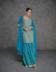 Turquoise Colour Sharara Suit