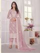 Pink Chinon Embroidery Suit