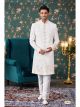Cream Art Silk Sherwani