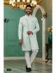 Sky Blue Indo-Western With Aligadhi Pant