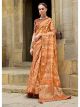 Orange Jacquard Silk Saree