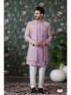 Light Purple Art Silk 3 Pcs Indo Western