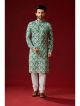 Green Designer Printed Kurta Pajama