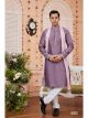 Dark Onion Art Banarasi Silk Kurta Pajama