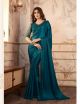 Teal Satin Organza Saree