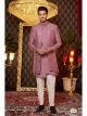 Pink 3 Pcs Indo Western For Men
