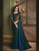Teal and Gold Majestic Shaded Silk Saree